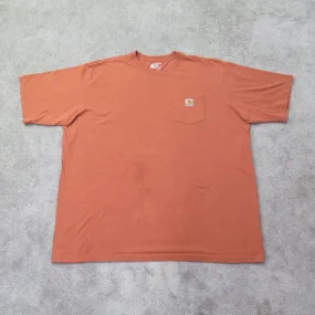 Carhartt Shirts Mens 3XL Orange Loose Fit Casual Outdoors Pocket Crew Neck Tee