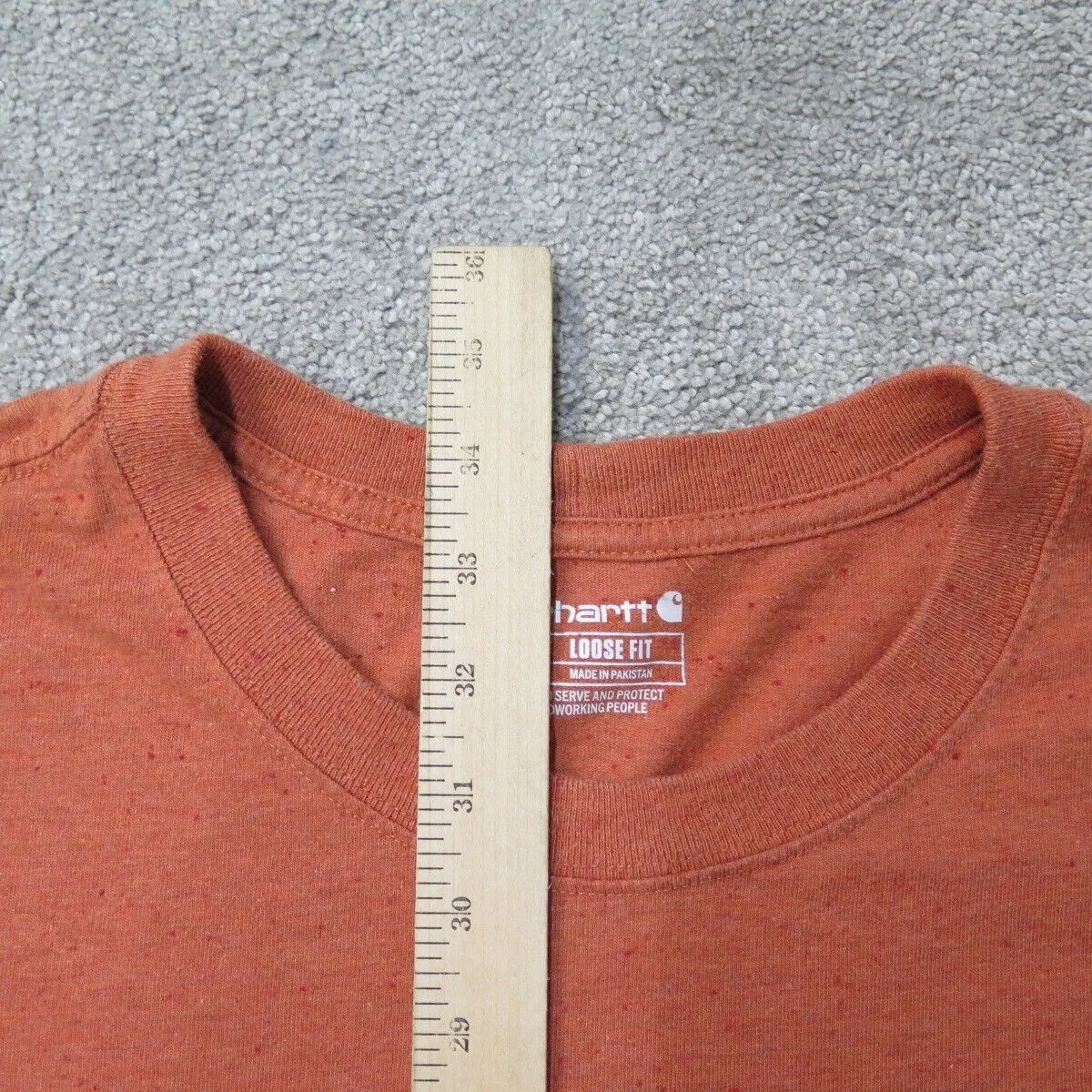 Carhartt Shirts Mens 3XL Orange Loose Fit Casual Outdoors Pocket Crew Neck Tee