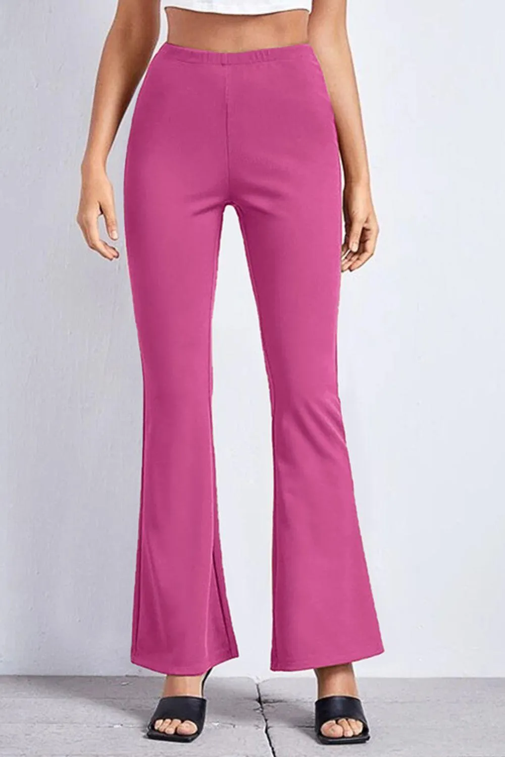 Casual Ankle Cut High Rise Flared Pants