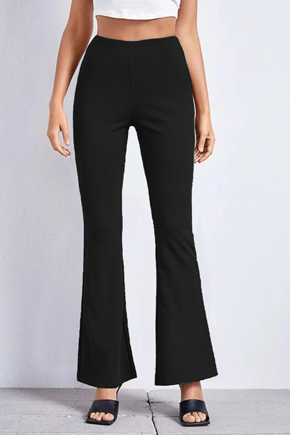 Casual Ankle Cut High Rise Flared Pants