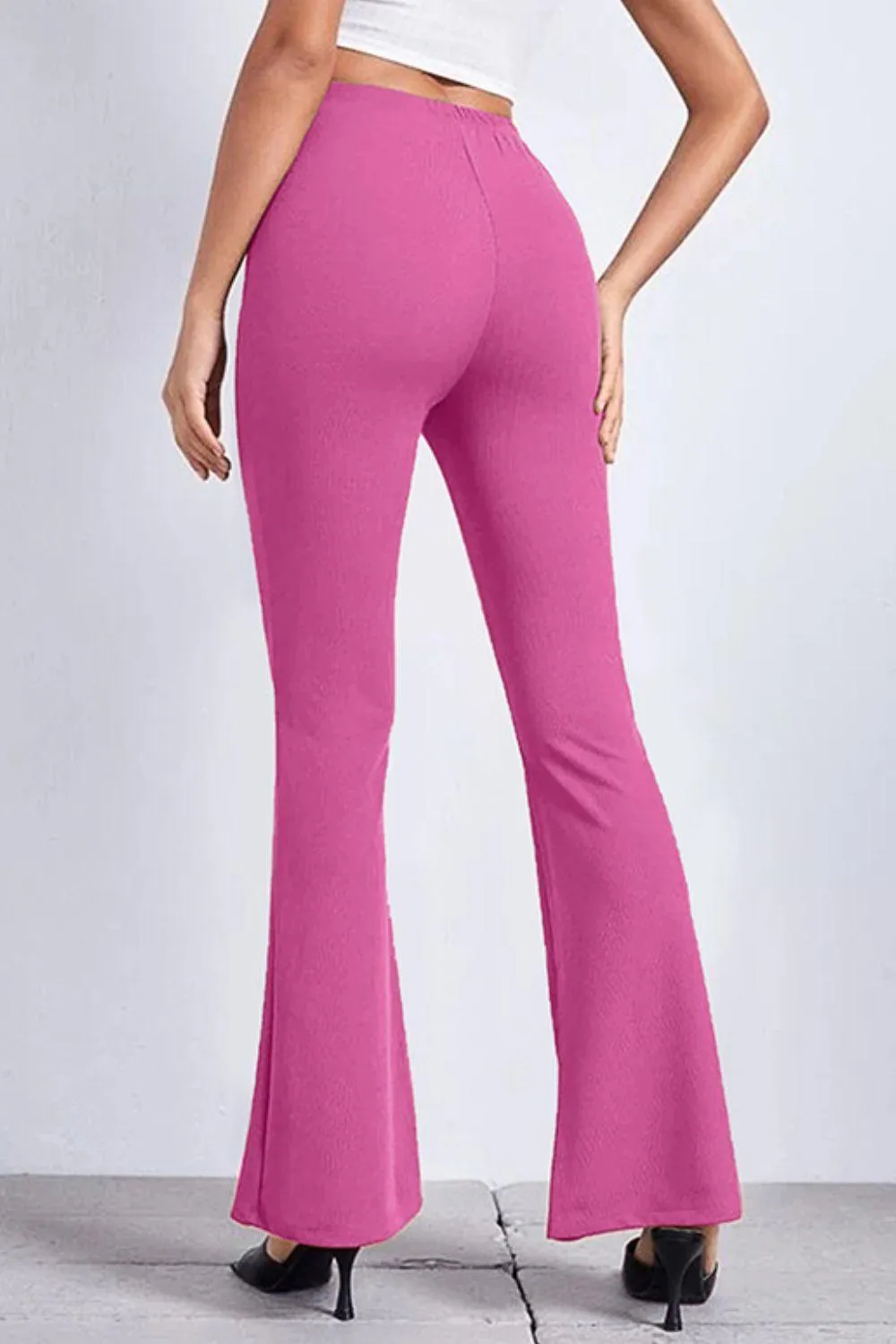 Casual Ankle Cut High Rise Flared Pants