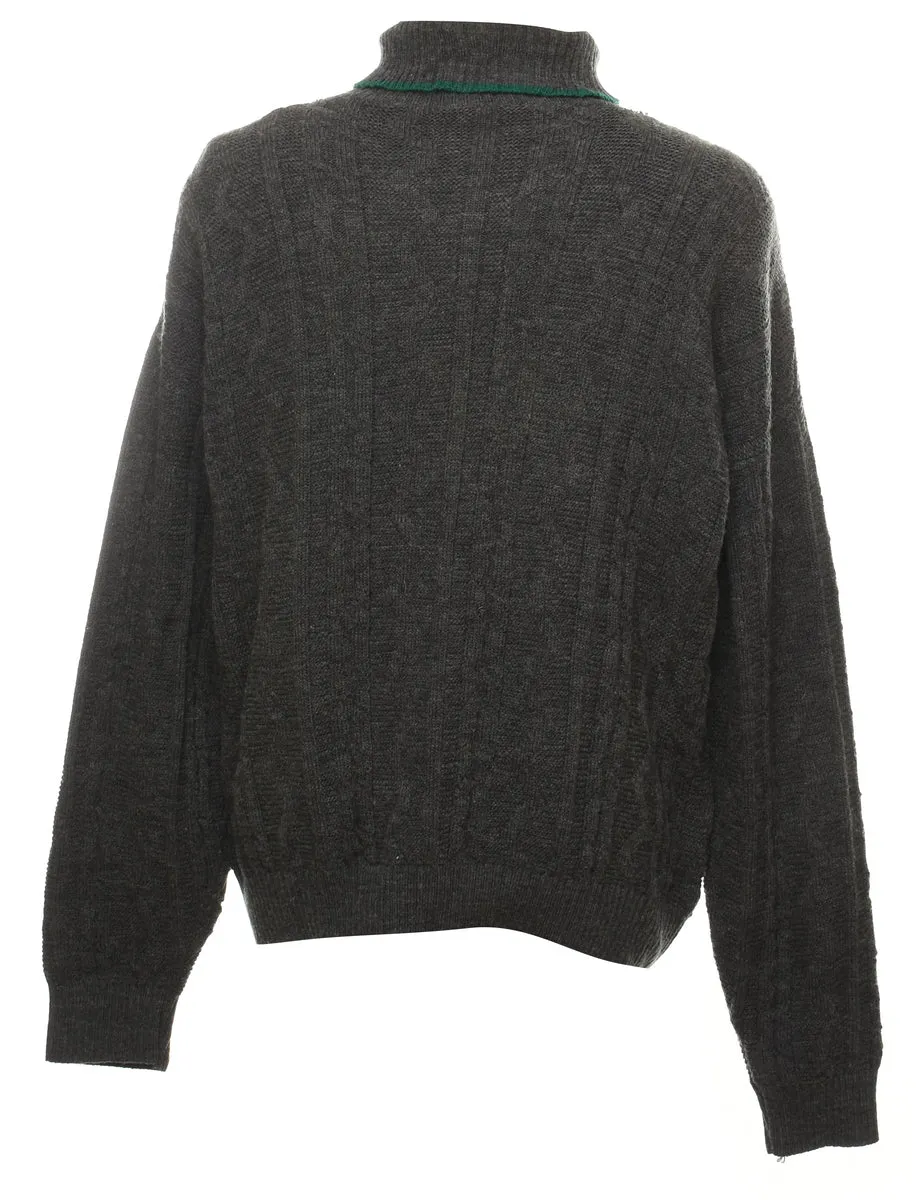 Classic Embroidered Turtleneck Jumper - L