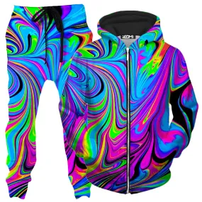 Cosmic Flow Zip-Up Hoodie and Joggers Combo