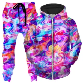 Cubic Drop Zip-Up Hoodie and Joggers Combo