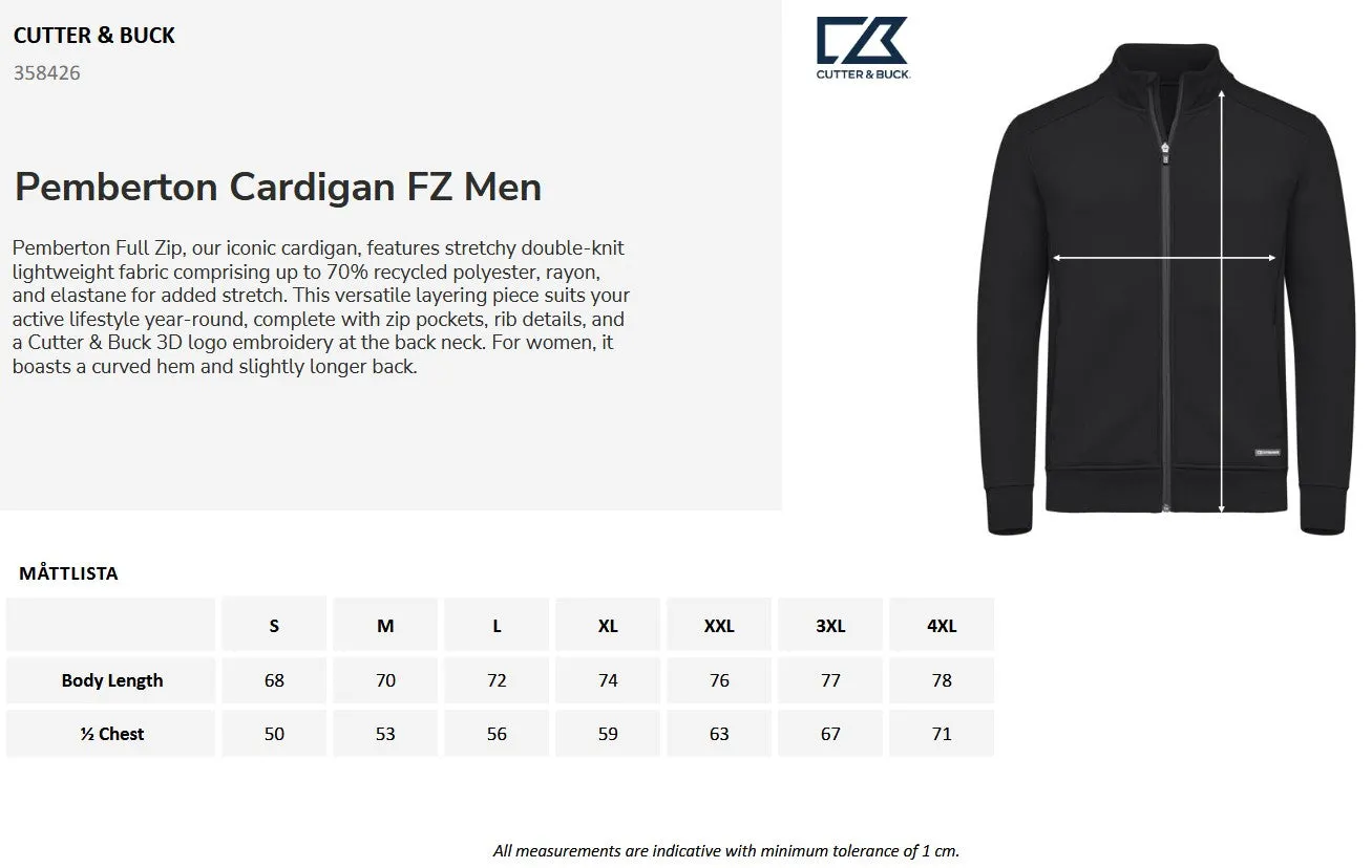 Cutter & Buck Pemberton Men's Full Zip Sweatshirt | Heavyweight Zip Jacket | 3 Colours | S-4XL