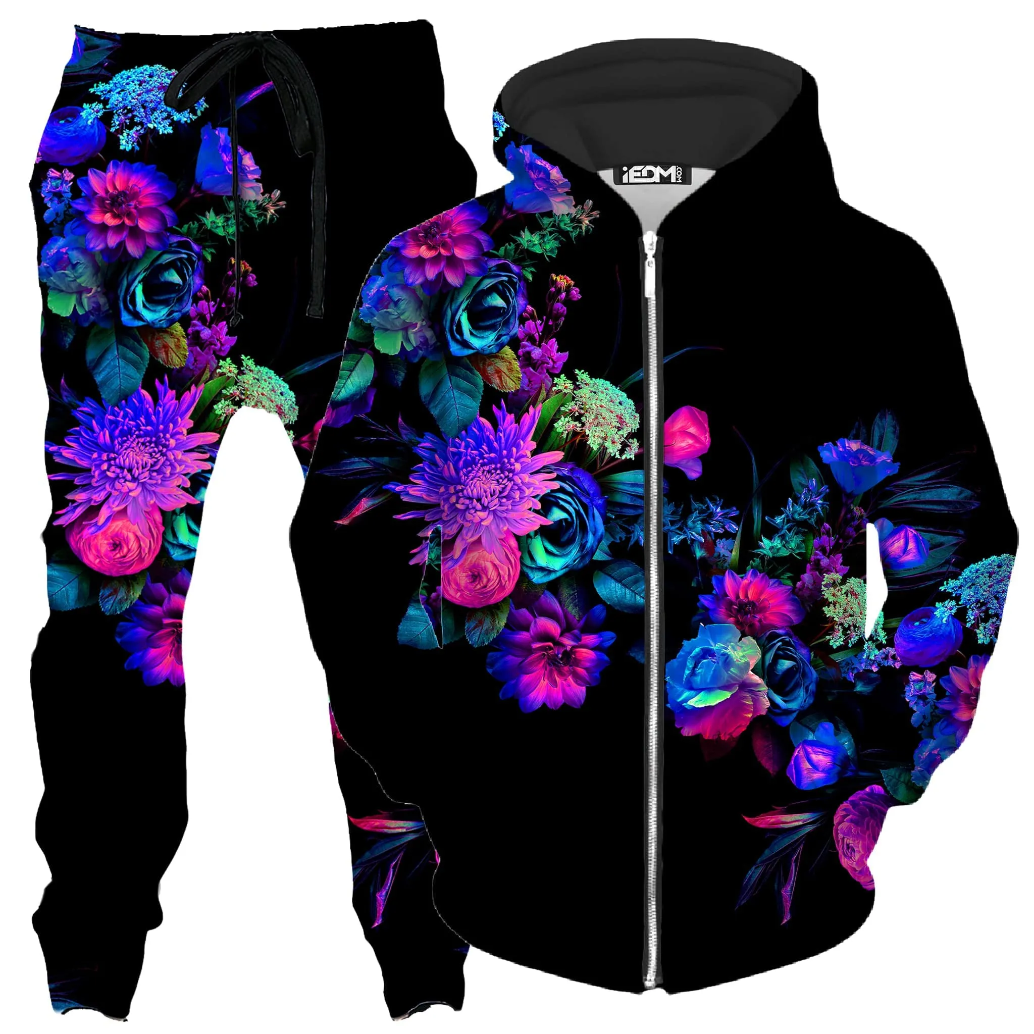 Darkest Bloom Zip-Up Hoodie and Joggers Combo
