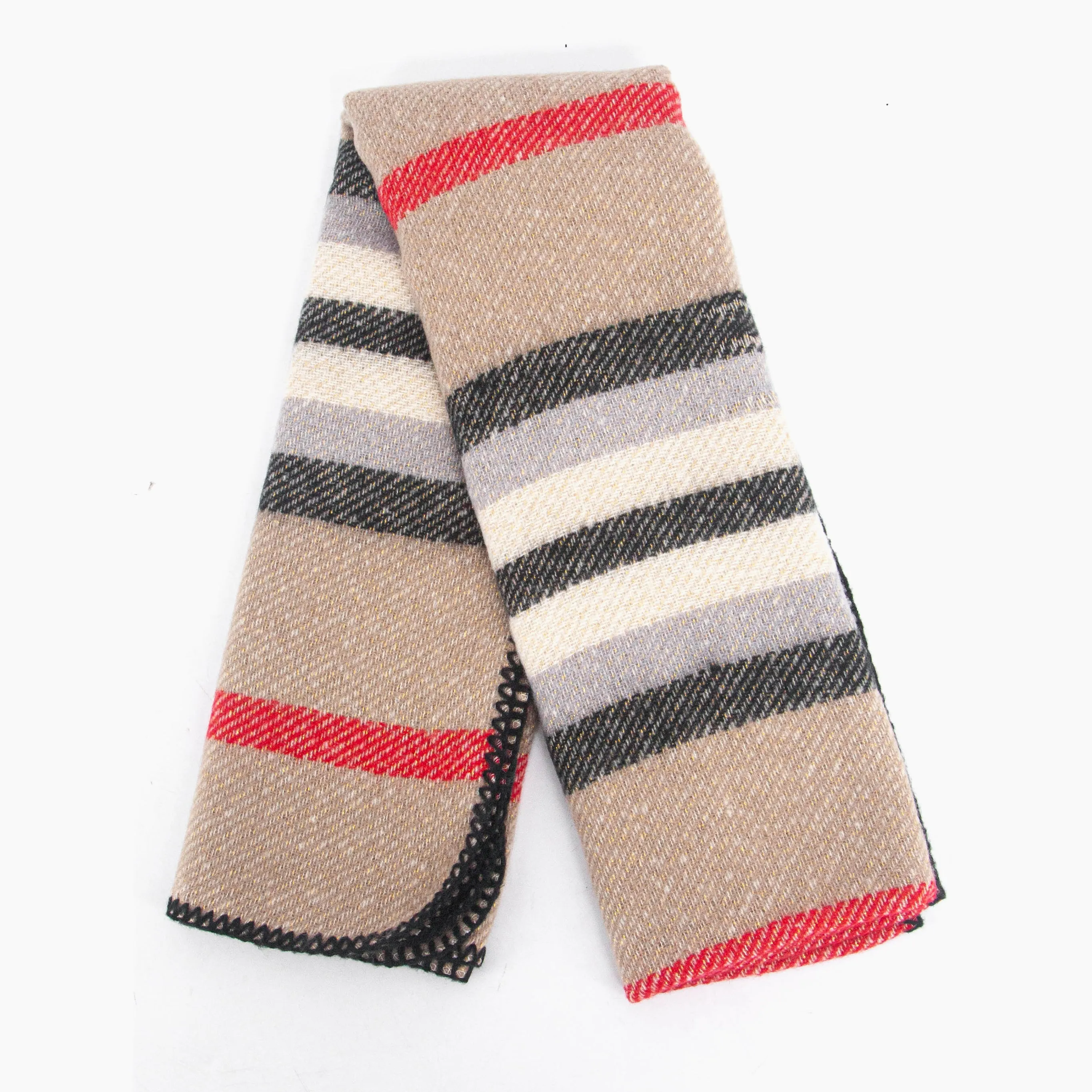 Darla Heavyweight Scarf - Cream, Stripe
