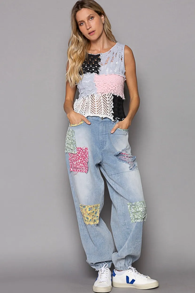 Dayton Color Patched Relaxed Fit Jogger Jeans