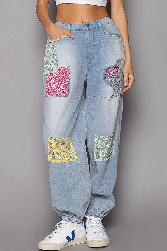 Dayton Color Patched Relaxed Fit Jogger Jeans