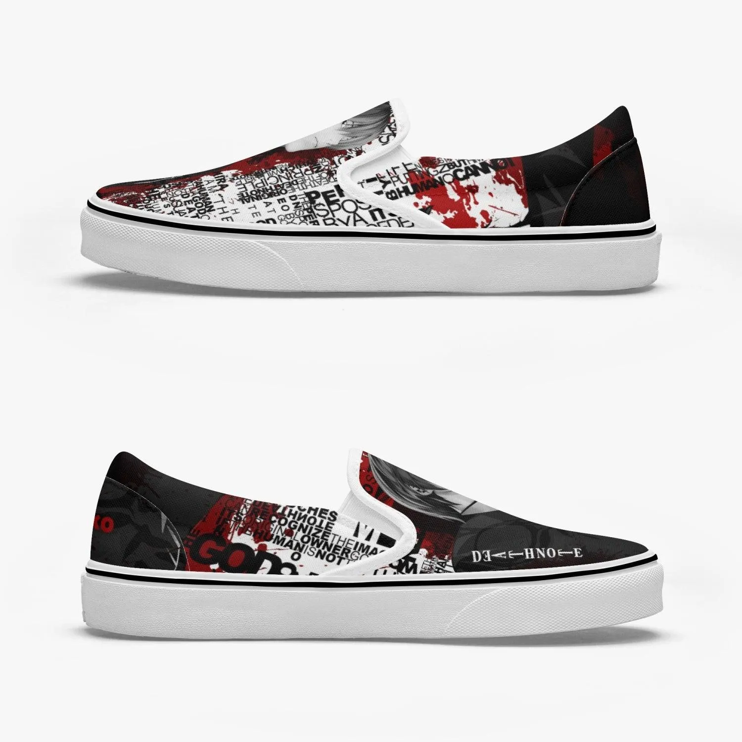 Death Note Kira Deathnote Slip Ons Anime Shoes