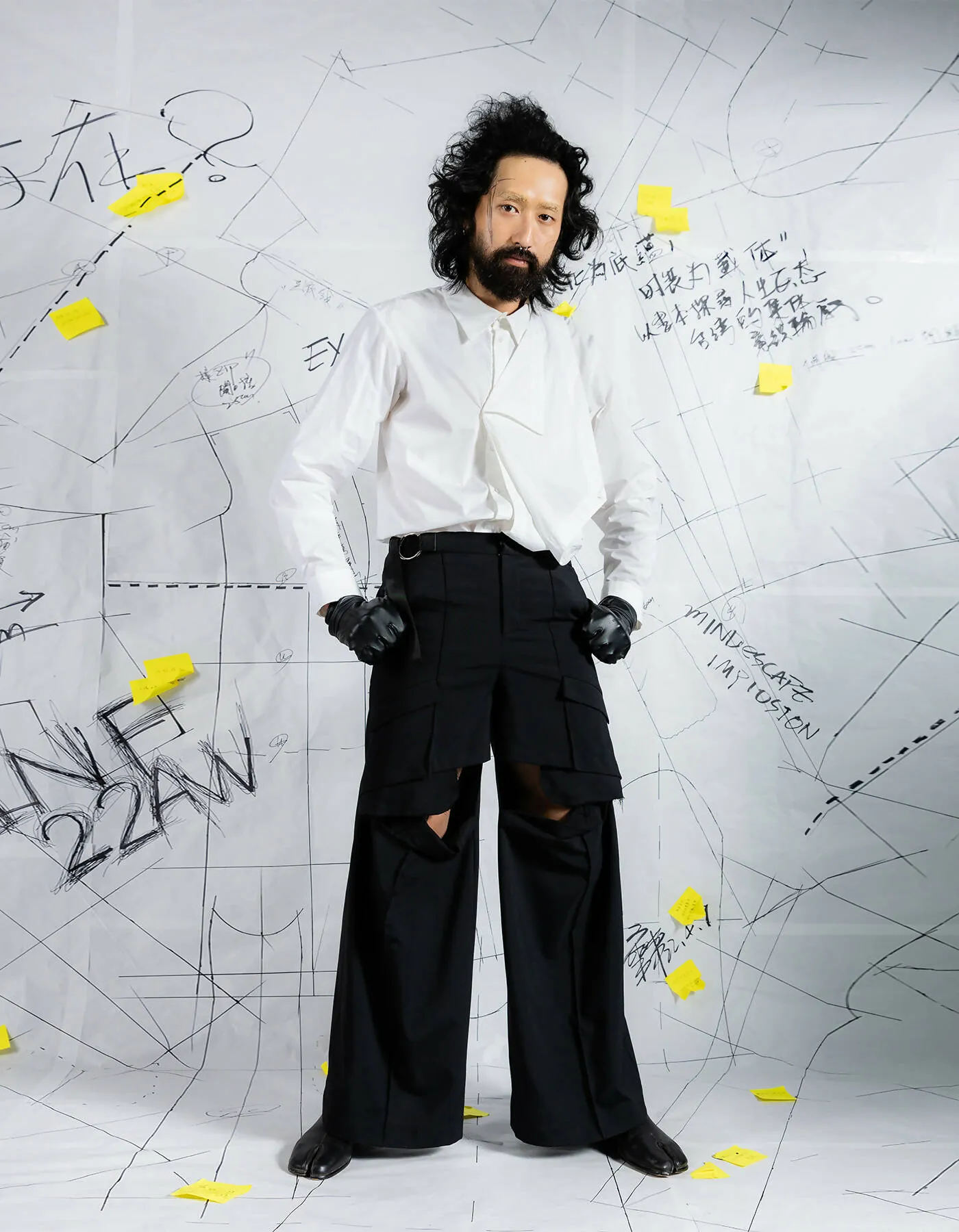 Deconstructed Floor-To-Ceiling Trousers With Cutouts