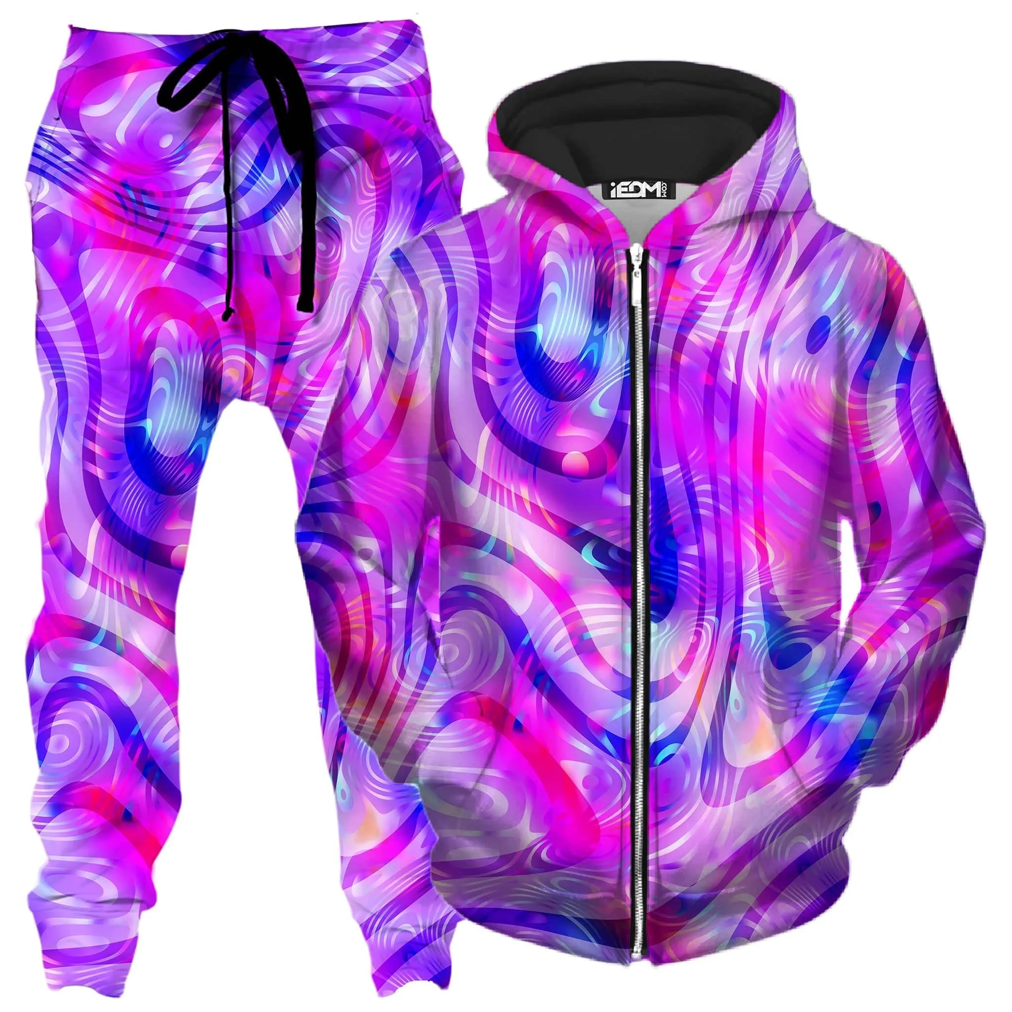 Dilated Zip-Up Hoodie and Joggers Combo