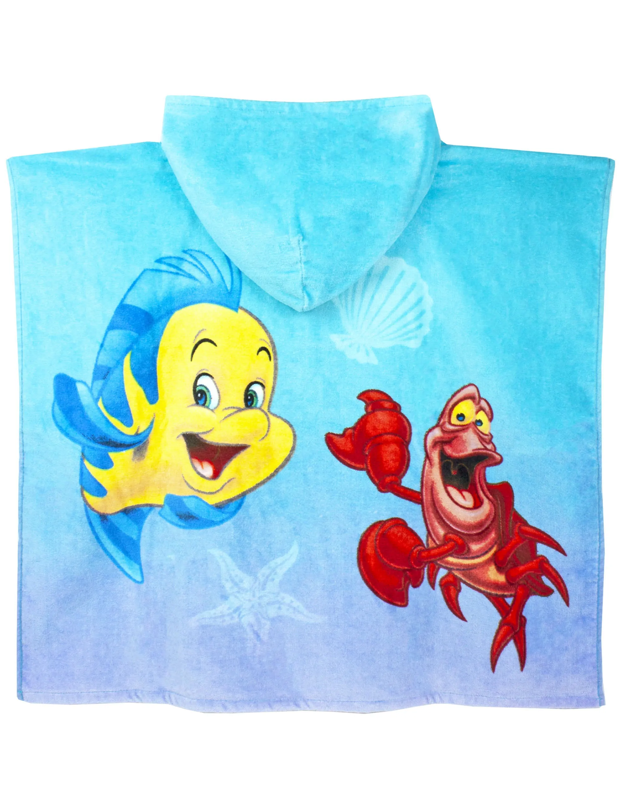 Disney The Little Mermaid Girl's Swimsuit And Hooded Towel Poncho Set Blue