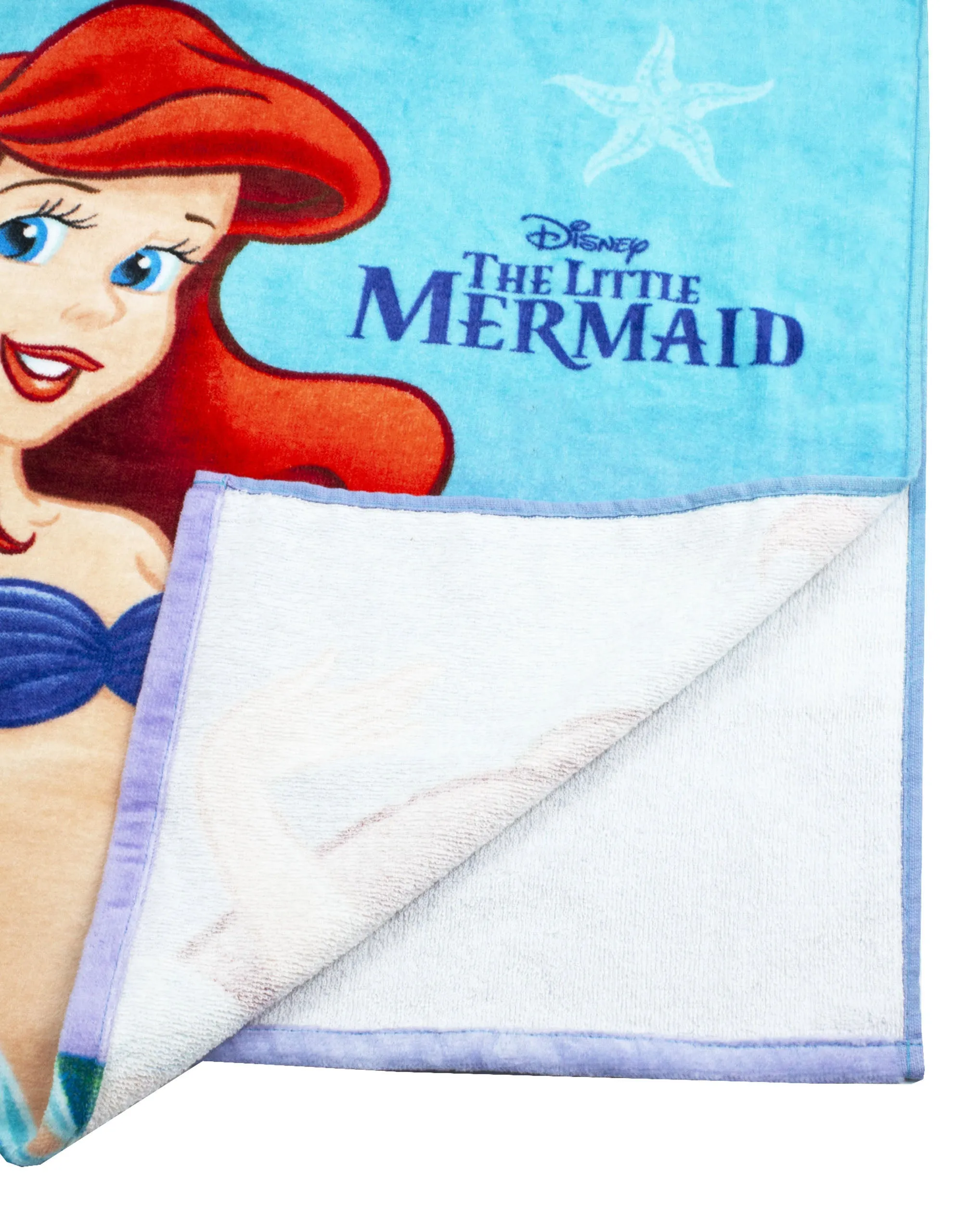 Disney The Little Mermaid Girl's Swimsuit And Hooded Towel Poncho Set Blue