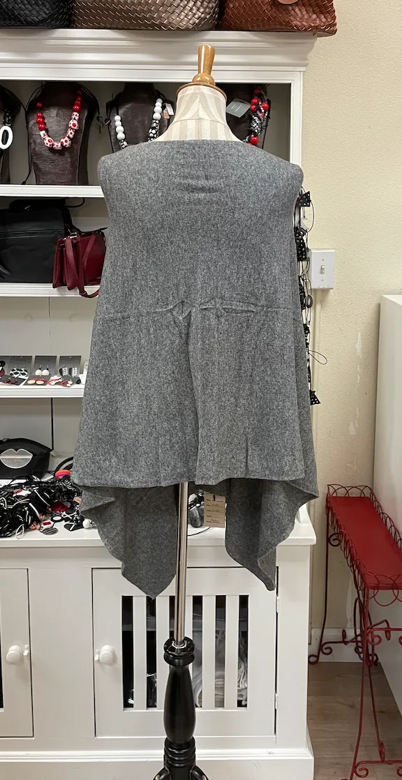 Dolma Cashmere Poncho - GREY
