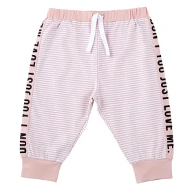 Don't You Just Love Me Drawstring Girls Pants | Blush Pink Jogger | Size 6-12 Months