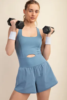 Dusty Blue Recycled Butter Nylon Runsie