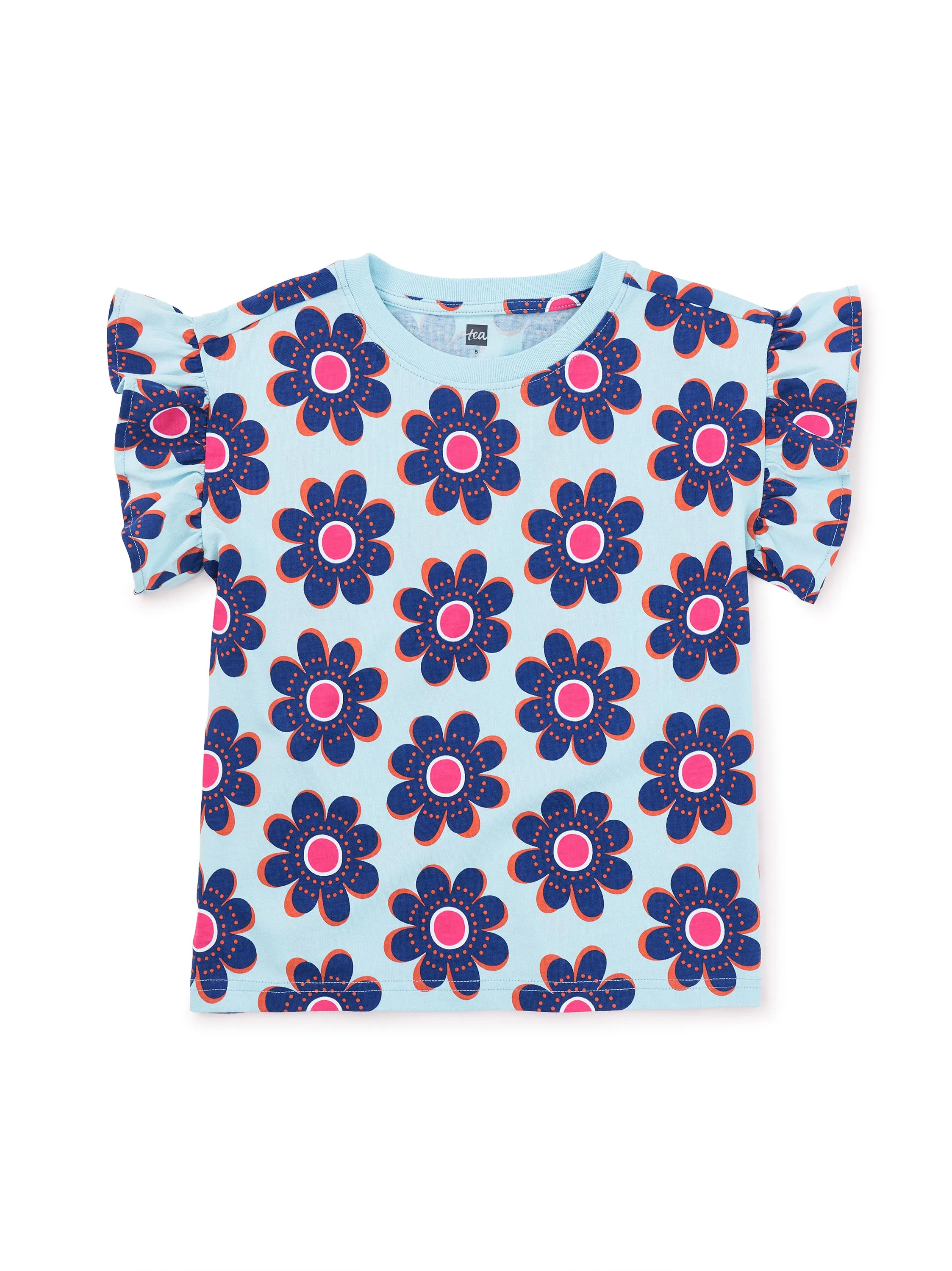 Easy Ruffle Sleeve Printed Tee -  Rosebank Floral