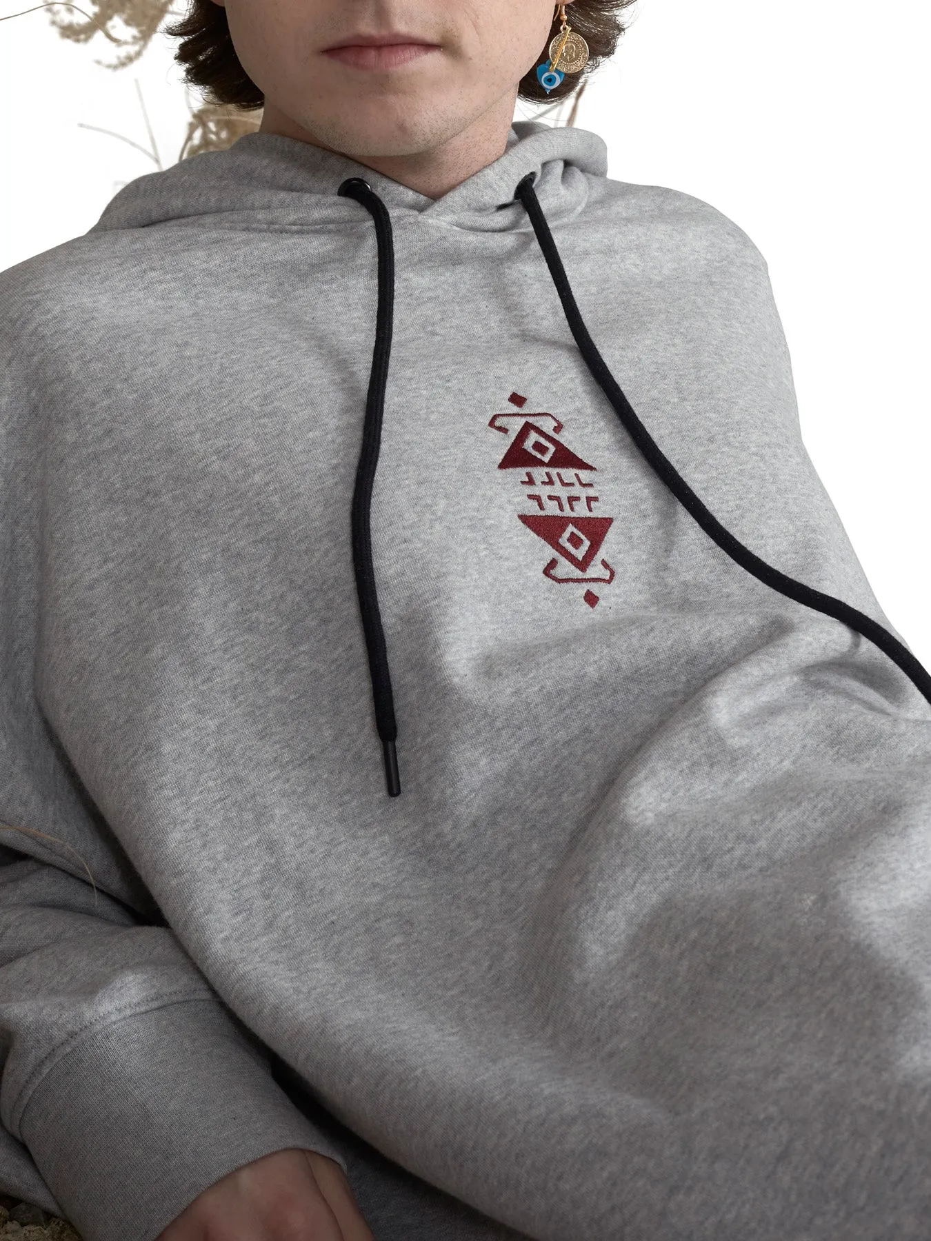 Eli Oversized Organic Cotton Hoodie, Grey