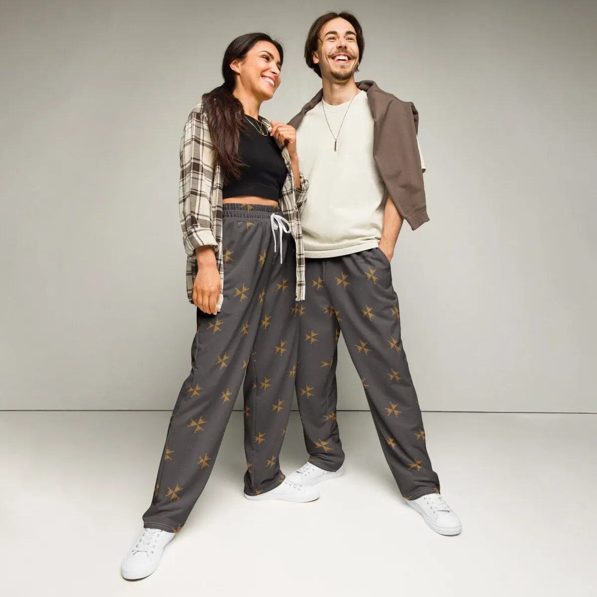 Fall Abstract Wide Leg Joggers 2XS-6XL