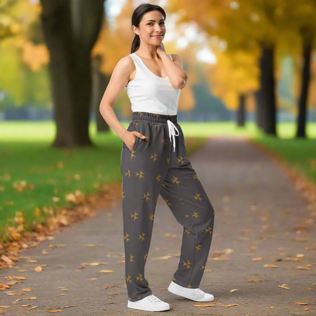 Fall Abstract Wide Leg Joggers 2XS-6XL