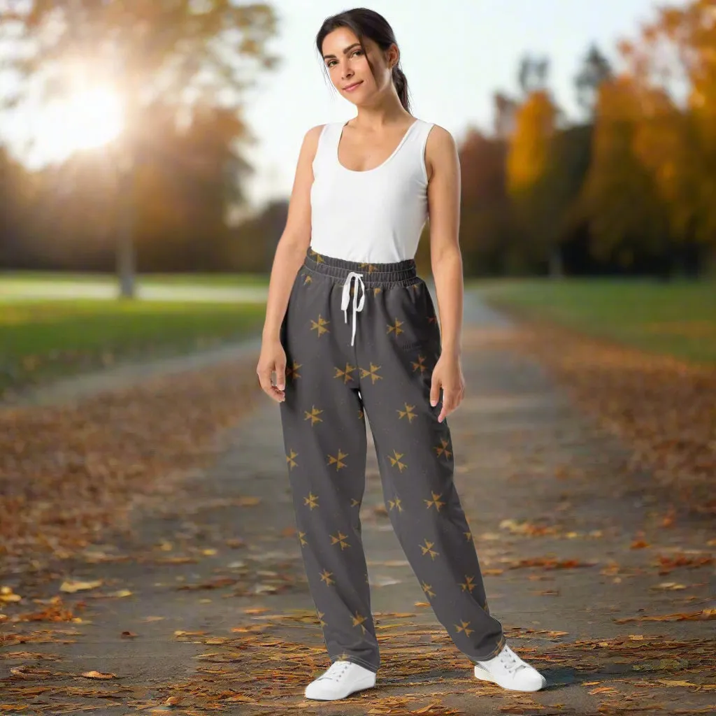 Fall Abstract Wide Leg Joggers 2XS-6XL