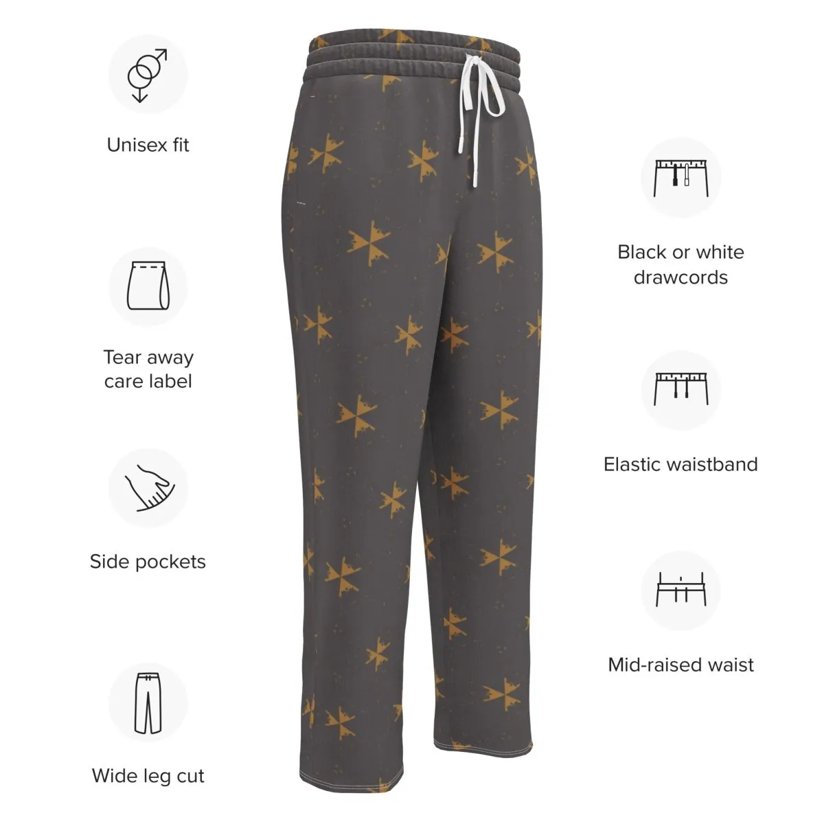 Fall Abstract Wide Leg Joggers 2XS-6XL