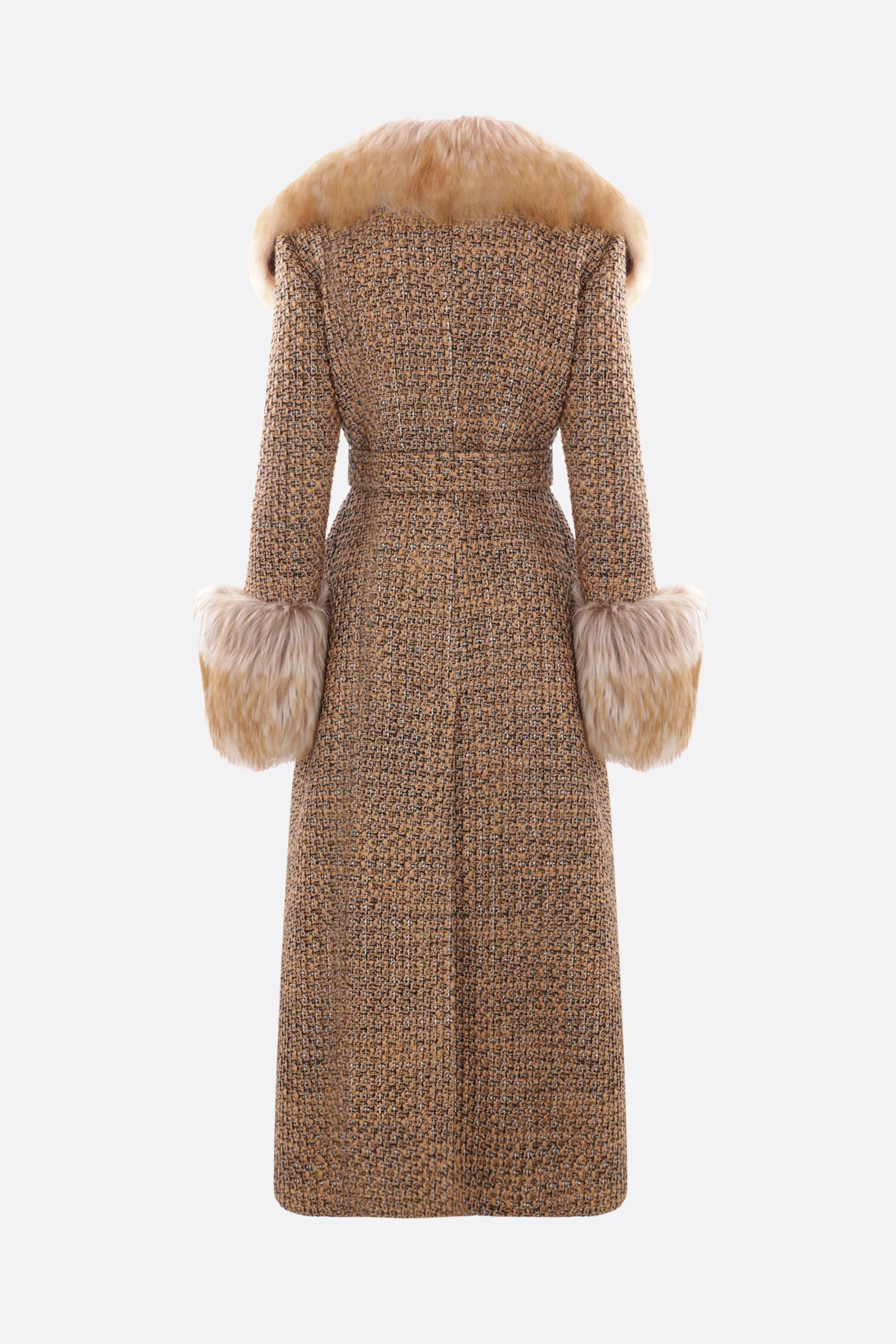 Fantasy Tweed Single-Breasted Overcoat
