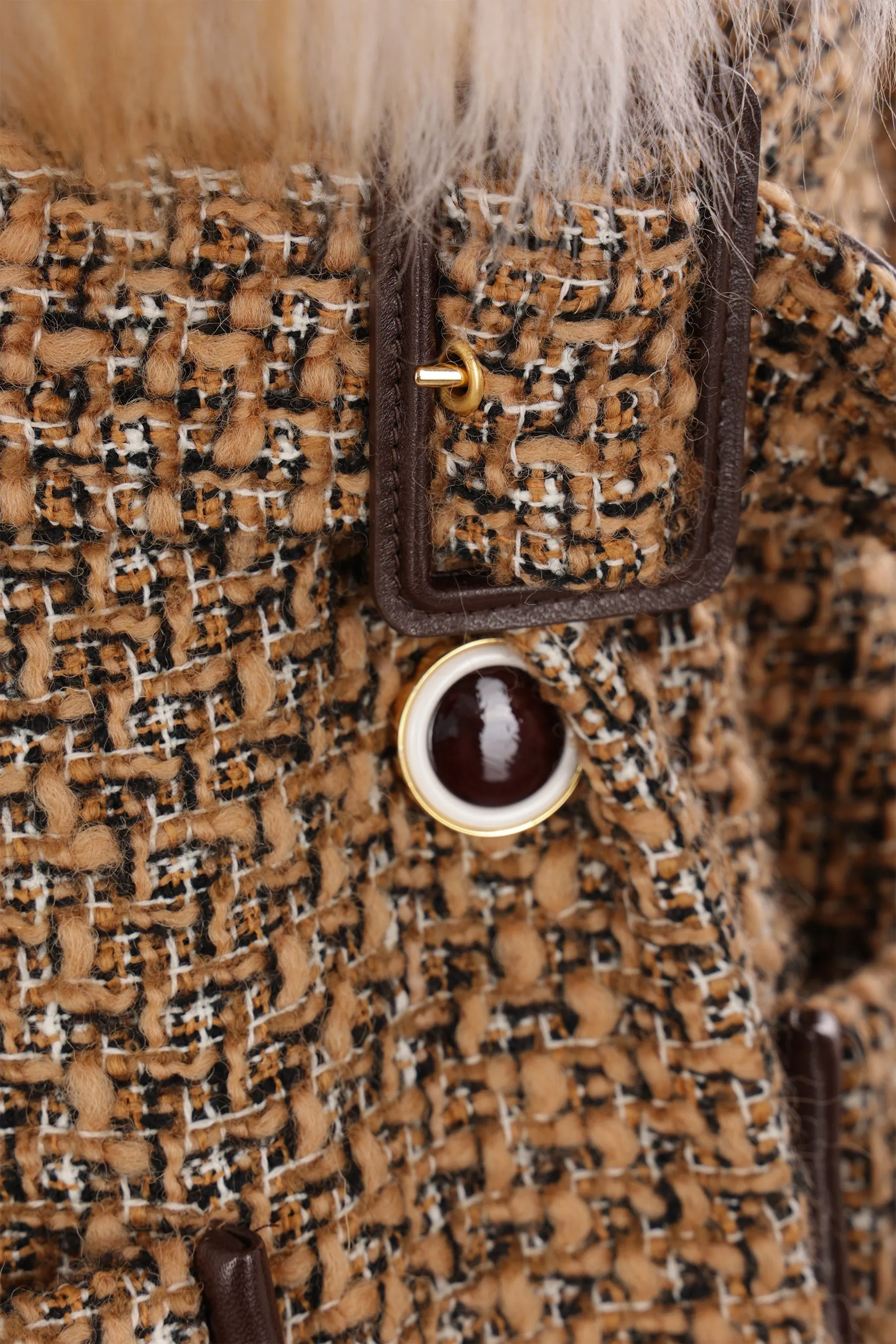Fantasy Tweed Single-Breasted Overcoat