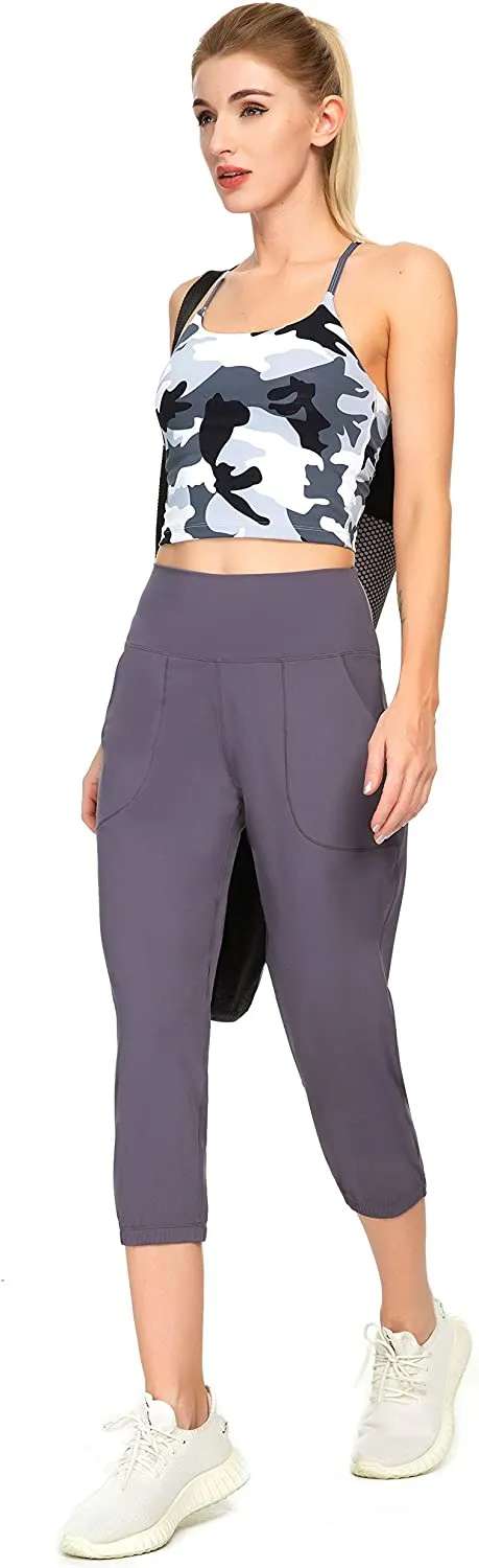 FashionSierra - Women's Joggers with Pockets High Waisted Workout Athletic Sports