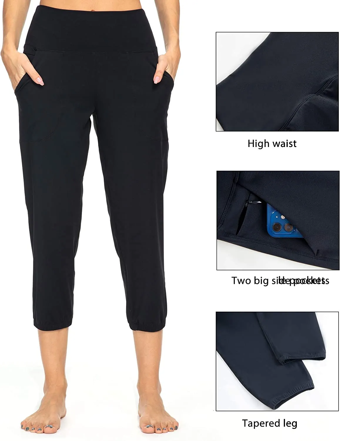 FashionSierra - Women's Joggers with Pockets High Waisted Workout Athletic Sports