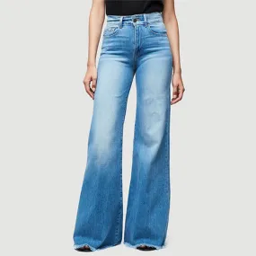 Flare Pocket High Waist  Jeans Slim-Fit Pants