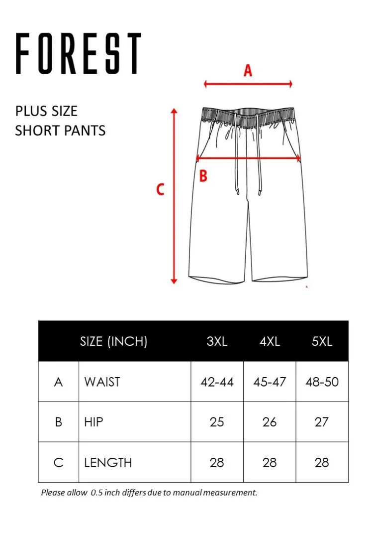 Forest Plus Size Elastic 3 Quarter Pants Shorts Men Casual Short Pants Men | Seluar Pendek Lelaki 3 Suku - PL65816