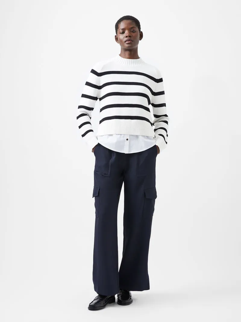 French Connection Lilly Mozart Stripe Poplin Mix Top