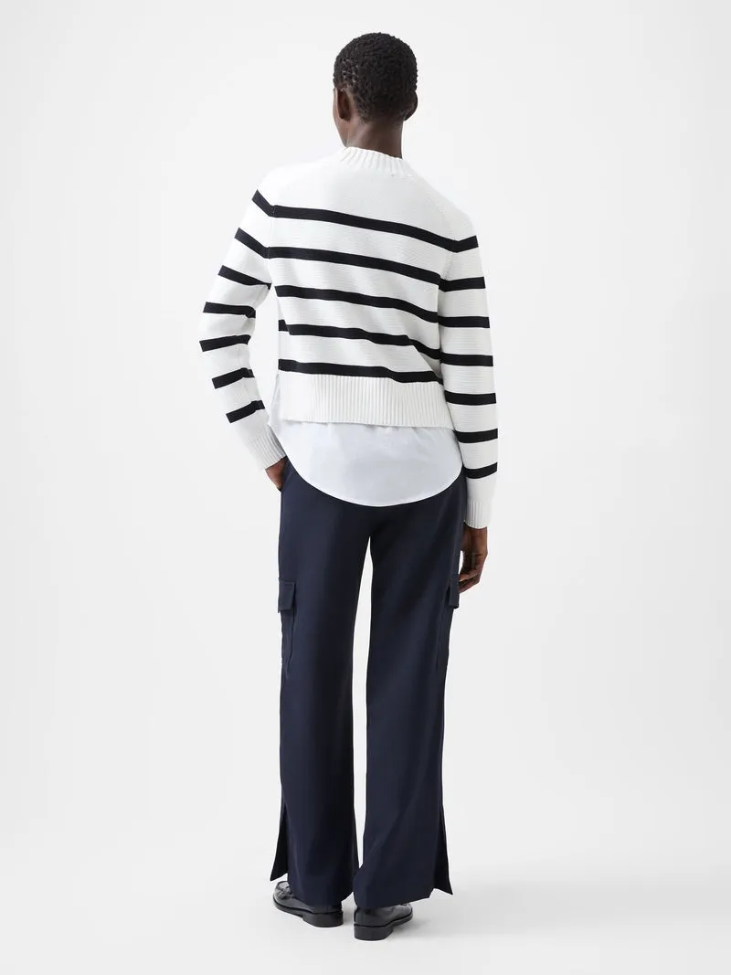 French Connection Lilly Mozart Stripe Poplin Mix Top