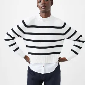 French Connection Lilly Mozart Stripe Poplin Mix Top