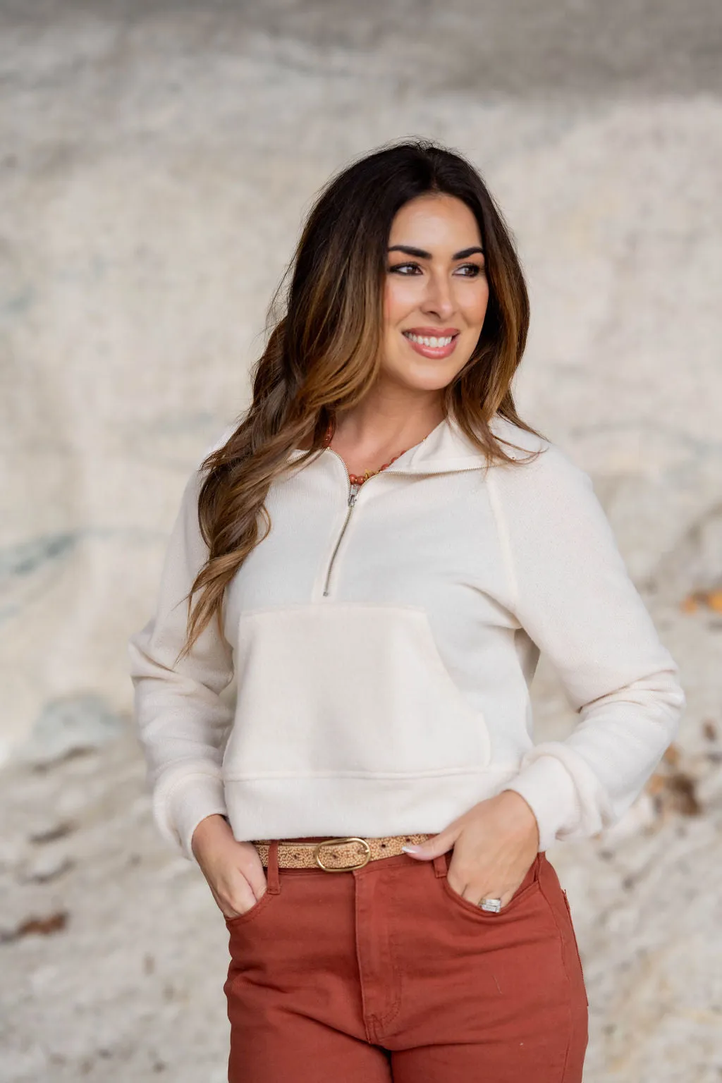 Front Pocket Quarter Zip Pullover