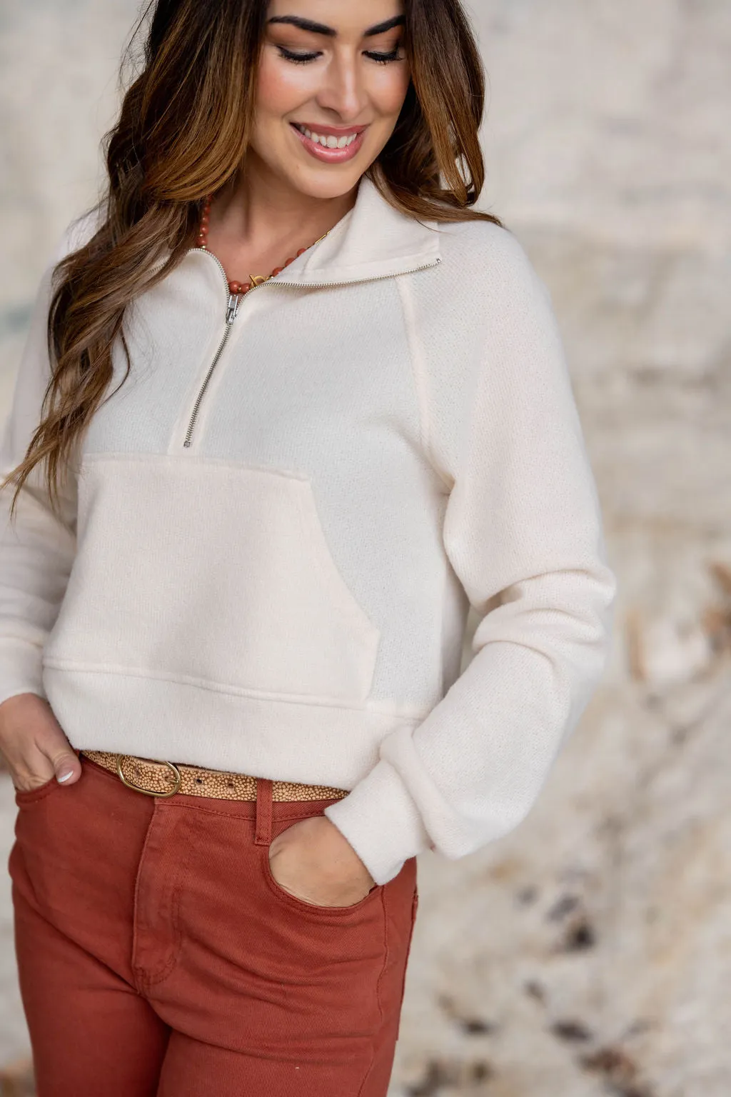 Front Pocket Quarter Zip Pullover