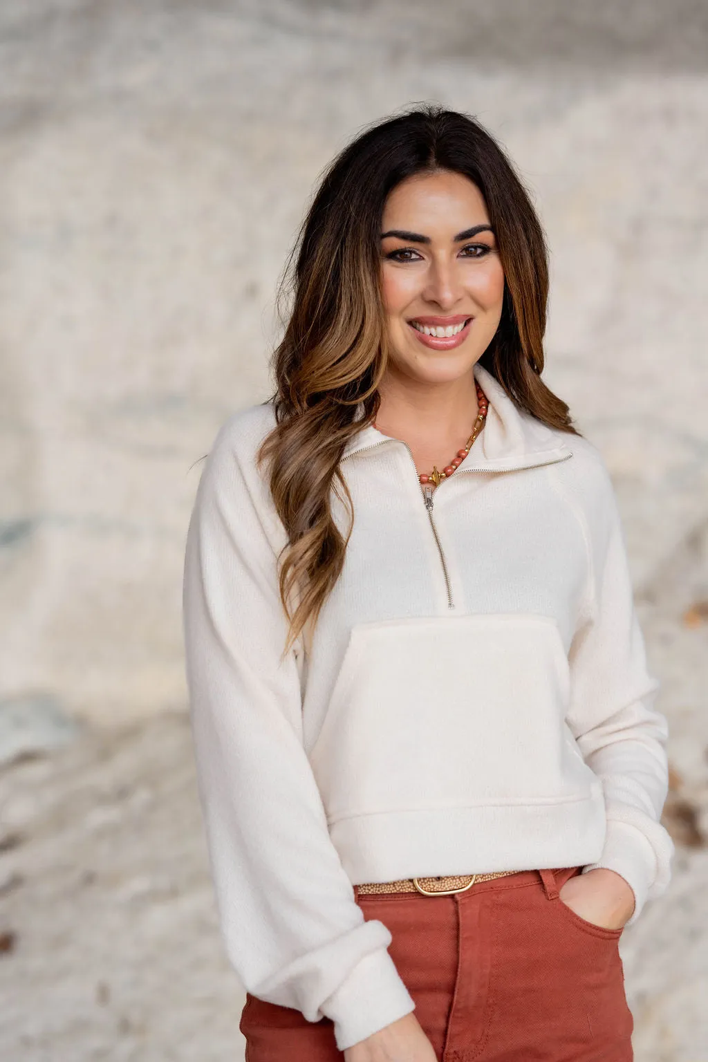 Front Pocket Quarter Zip Pullover