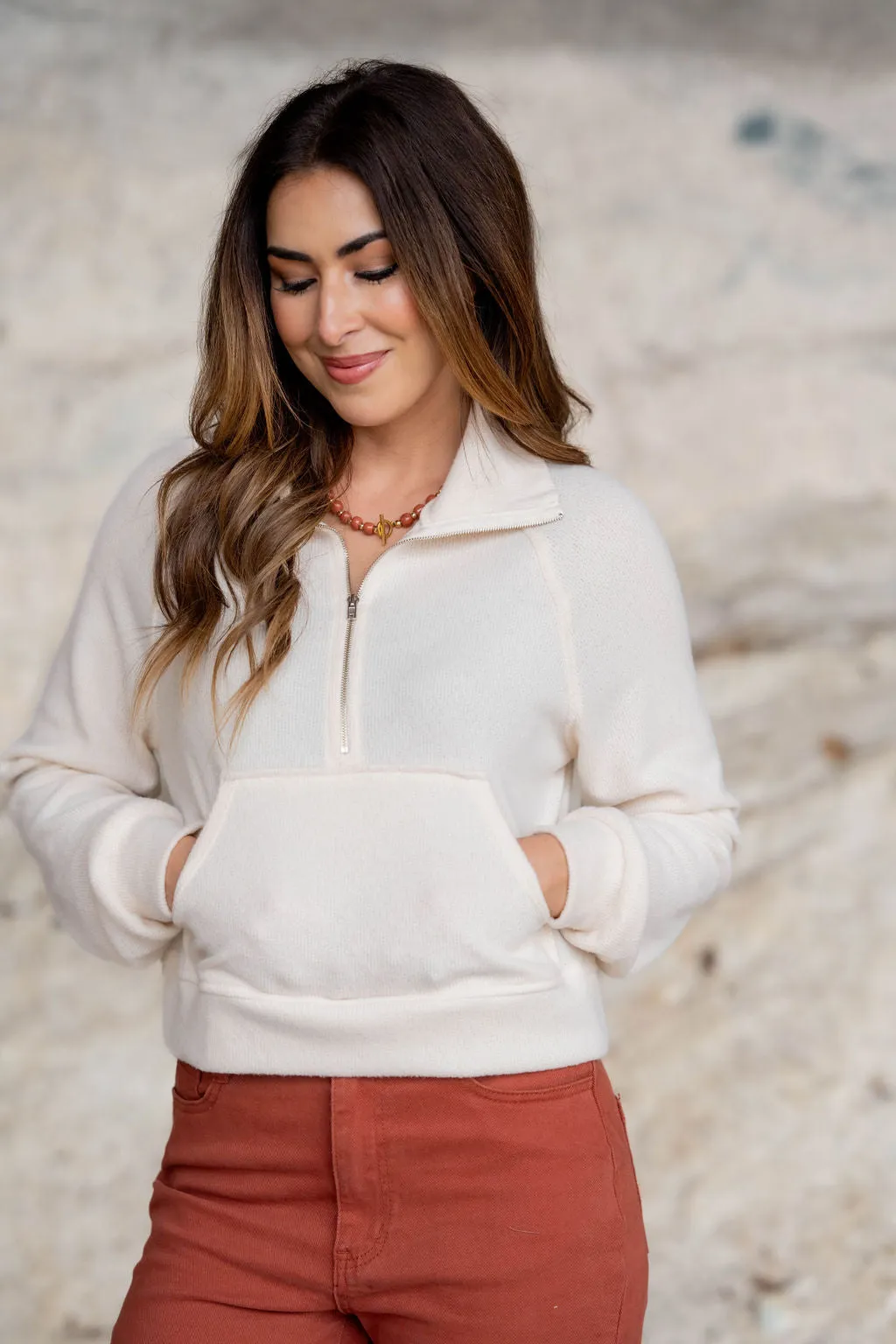 Front Pocket Quarter Zip Pullover