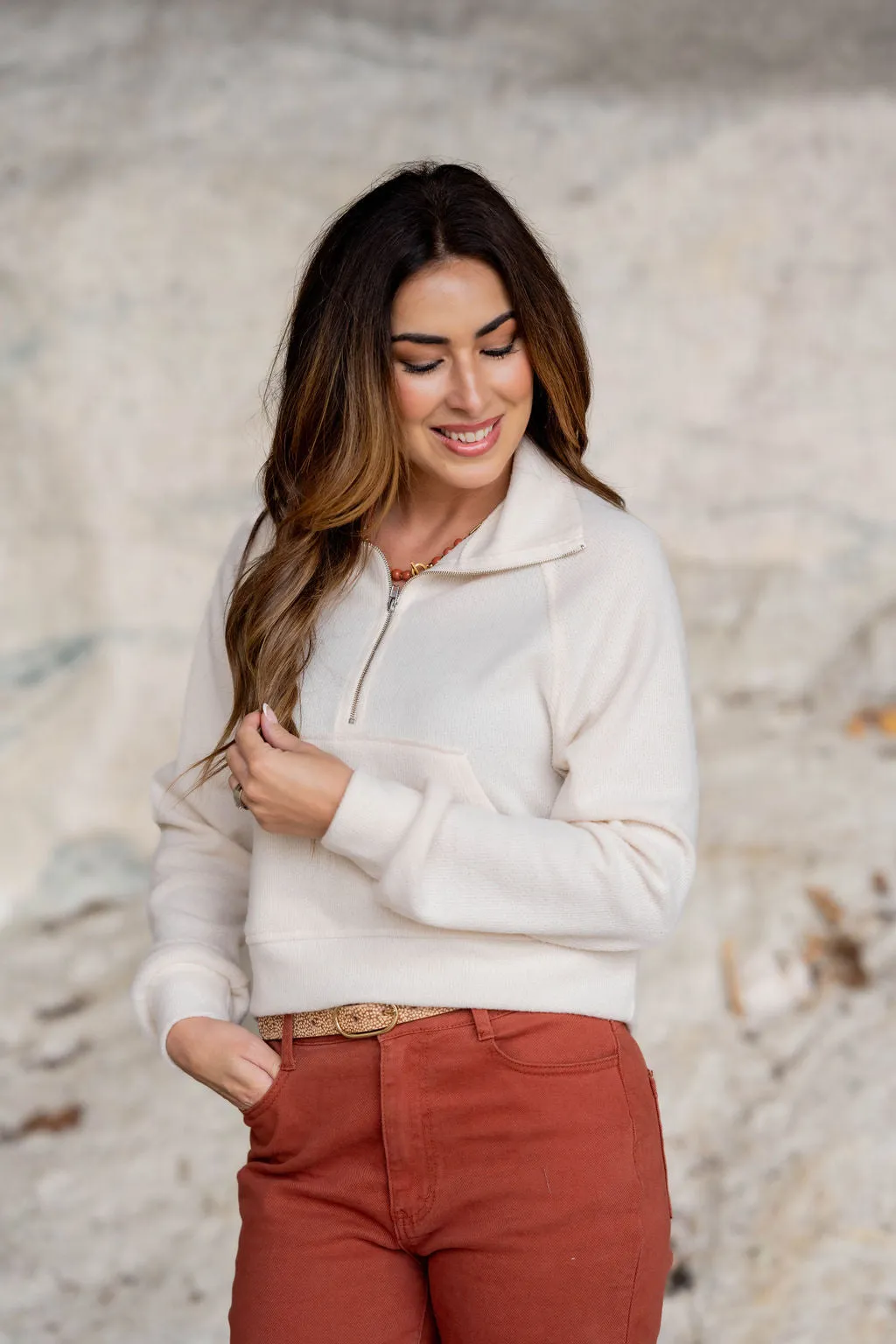Front Pocket Quarter Zip Pullover