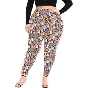 Fun Bunny Women's Plus Size High Waited Leggings Women's High Waist Leggings(Plus Size)(ModelL45)