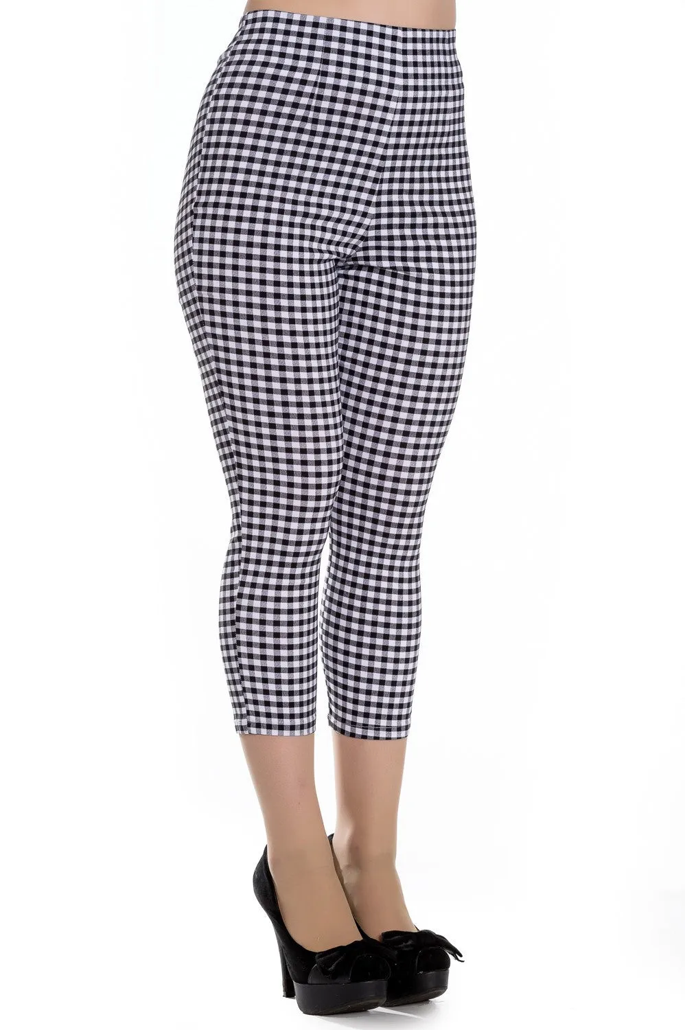 Gingham High Waist Retro Judy Capri