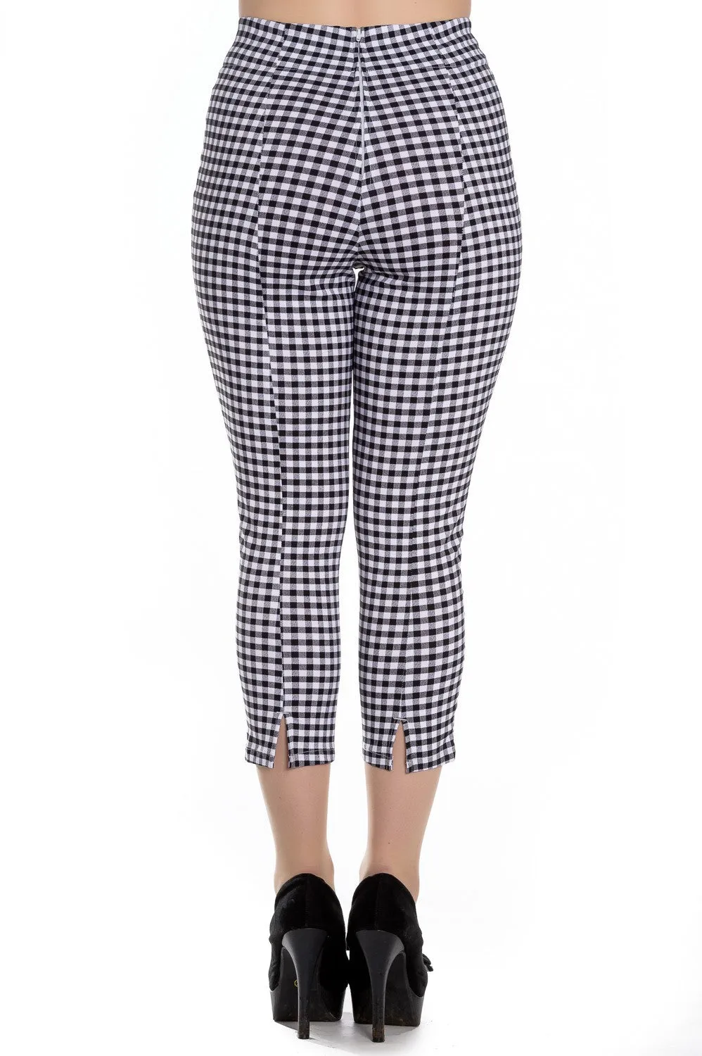 Gingham High Waist Retro Judy Capri