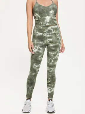 Green Tie Dye Eudora Active Leggings