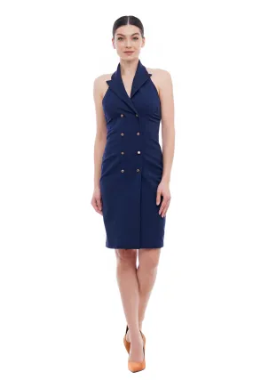 Halter double breasted cocktail dress