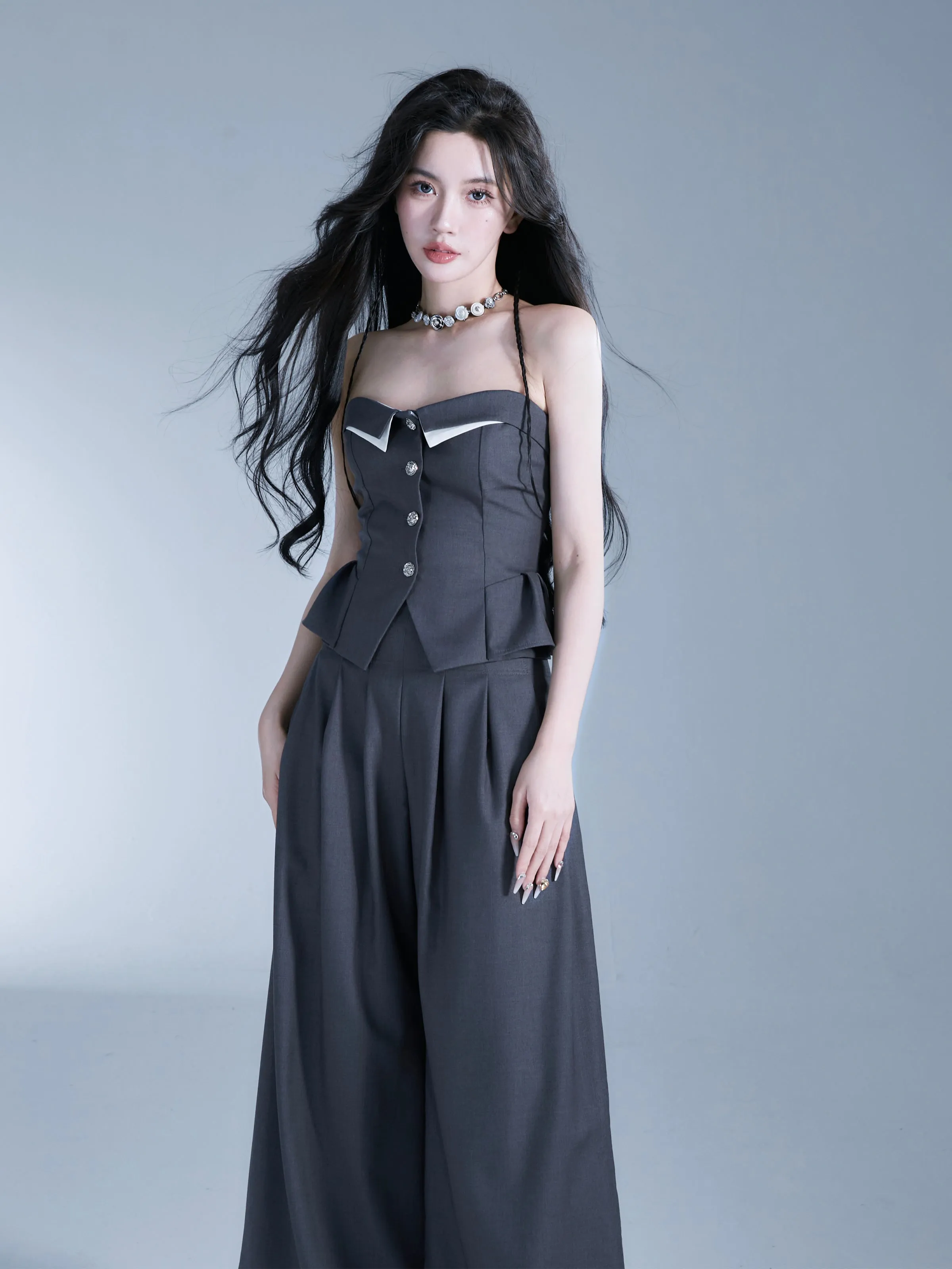 Handsome Cool High-Waist Wide-Pants