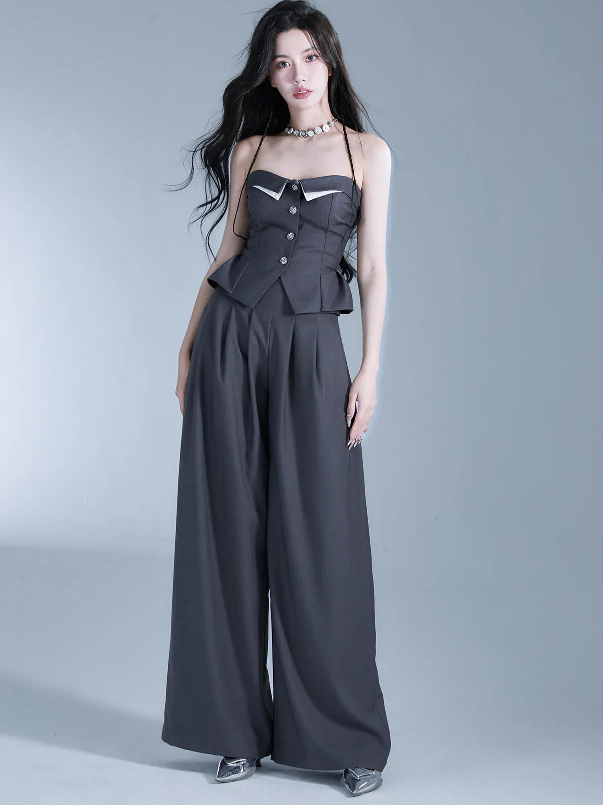 Handsome Cool High-Waist Wide-Pants