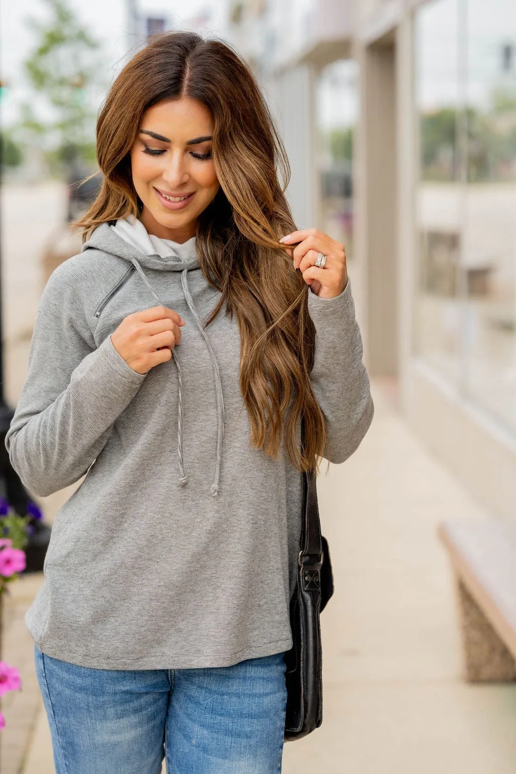 Heathered Side Zip Hoodie
