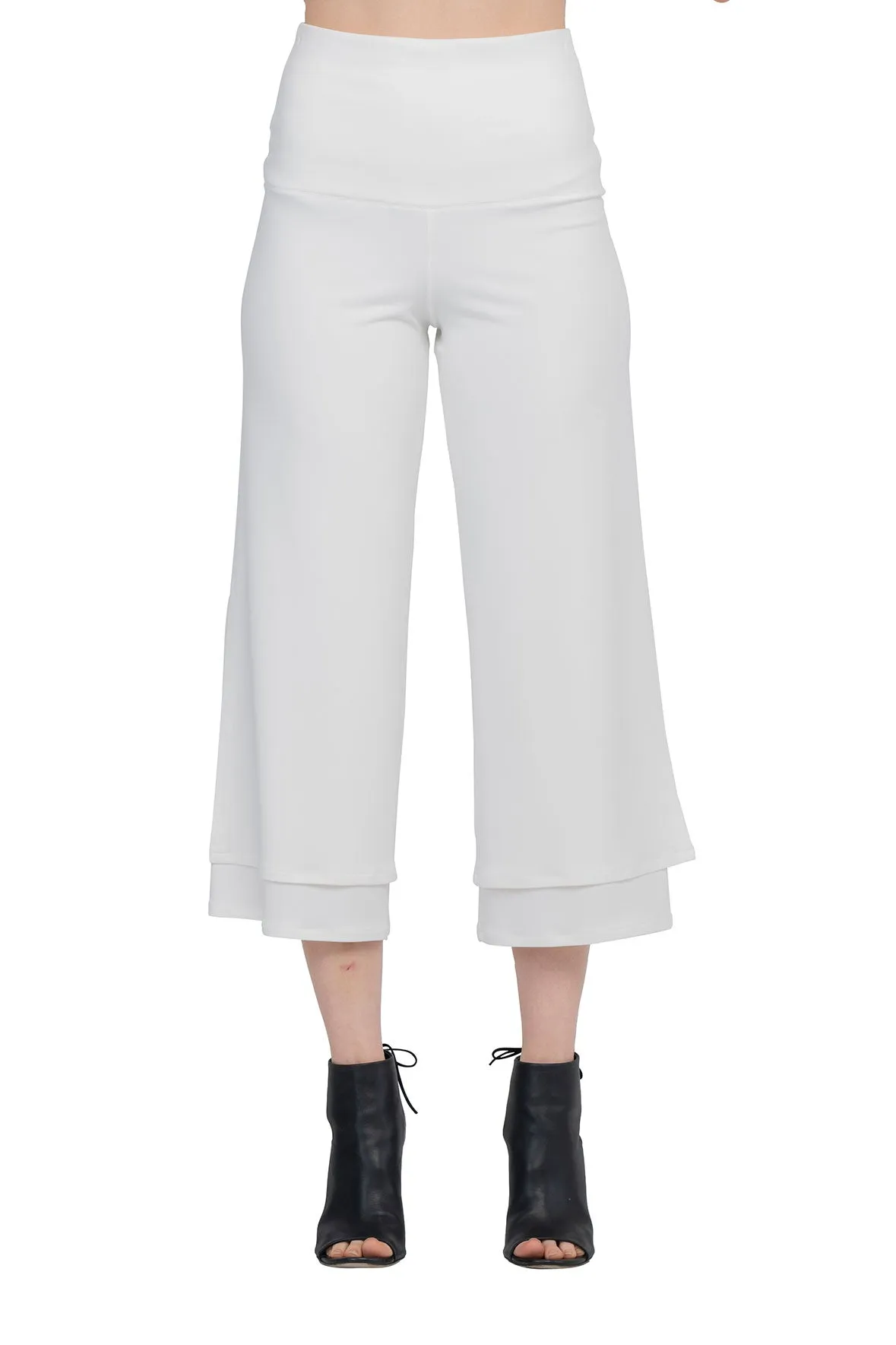 High Waist Layered Cropped Pants